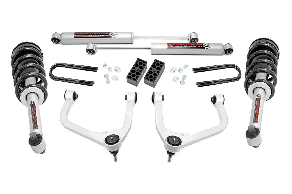 Chevrolet Silverado 1500 Suspension Lift Kit - Rough Country - 3.5 Inch Lift Kit | N3 Struts | Rear Mono Leaf - '22-'24